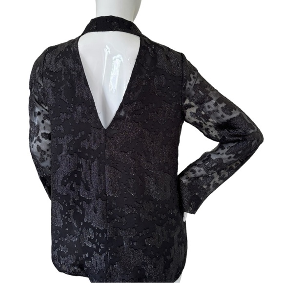 BCBGeneration blazer jacket shawl leopard shimmer design cutout open back NWT M - Picture 4 of 17